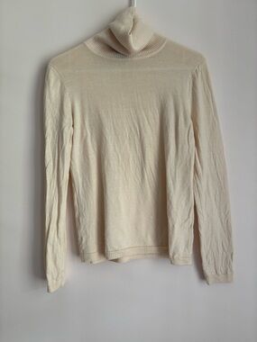 Pendleton Cream Turtleneck Sweater Merino Wool